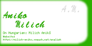 aniko milich business card